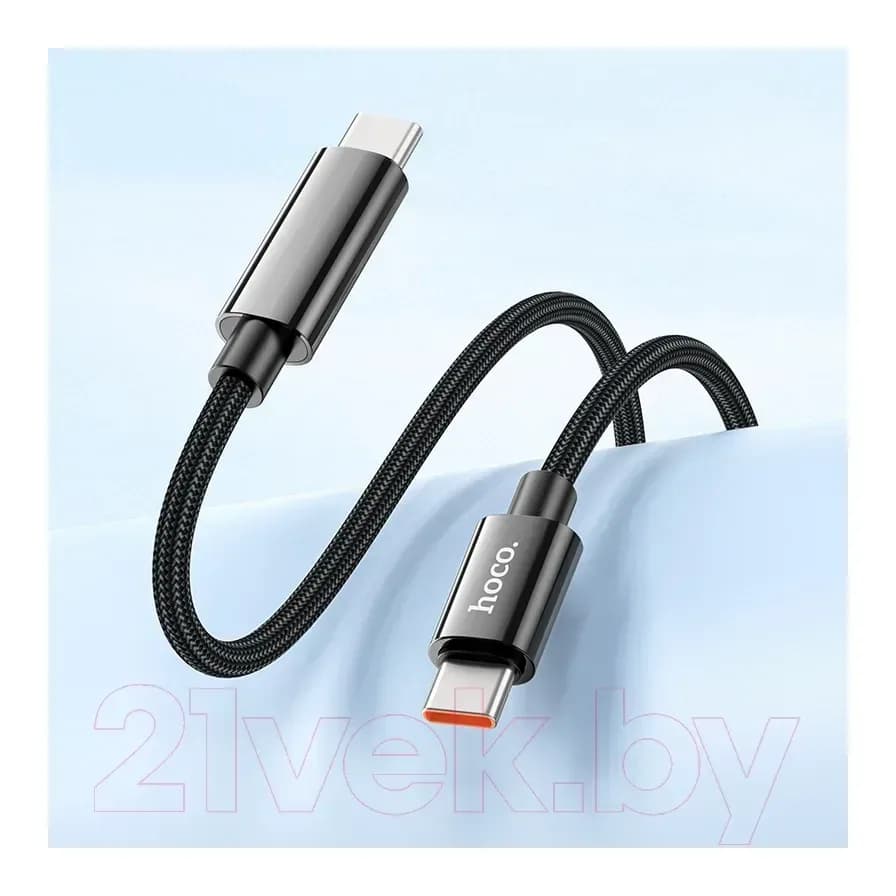 Зарядный кабель Hoco U125 Type-C to Type-C (1.2м, черный)