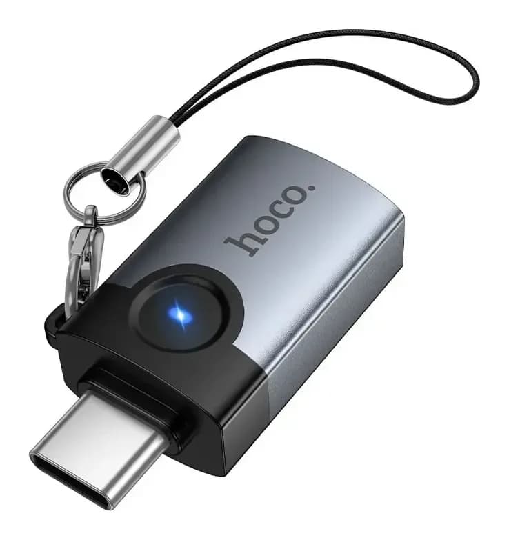 Адаптер Hoco UA46C Type-C-USB 3.0 (металлик)
