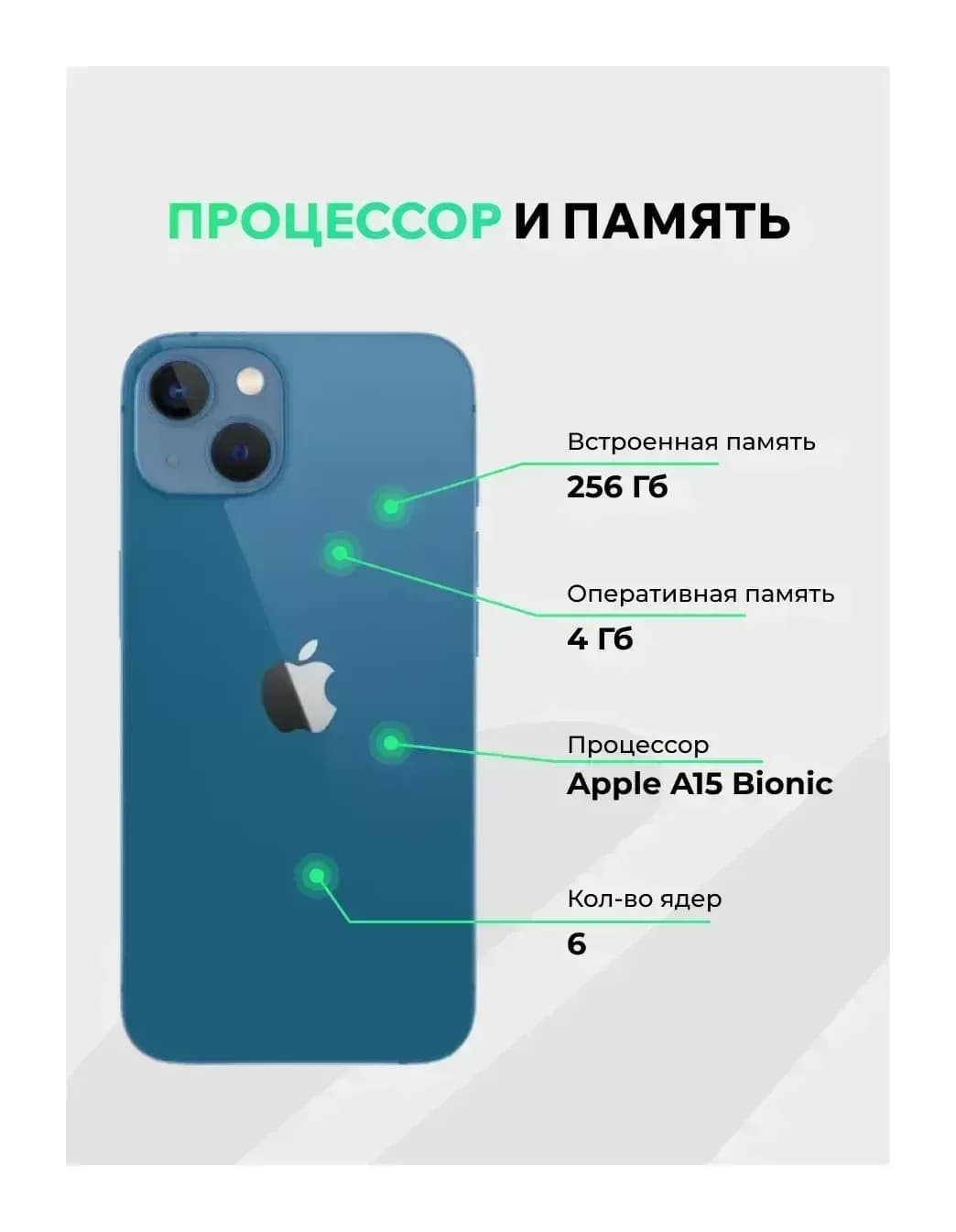 Смартфон восстановленный Apple iPhone 13 256GB ELNU грейд A+ (синий)