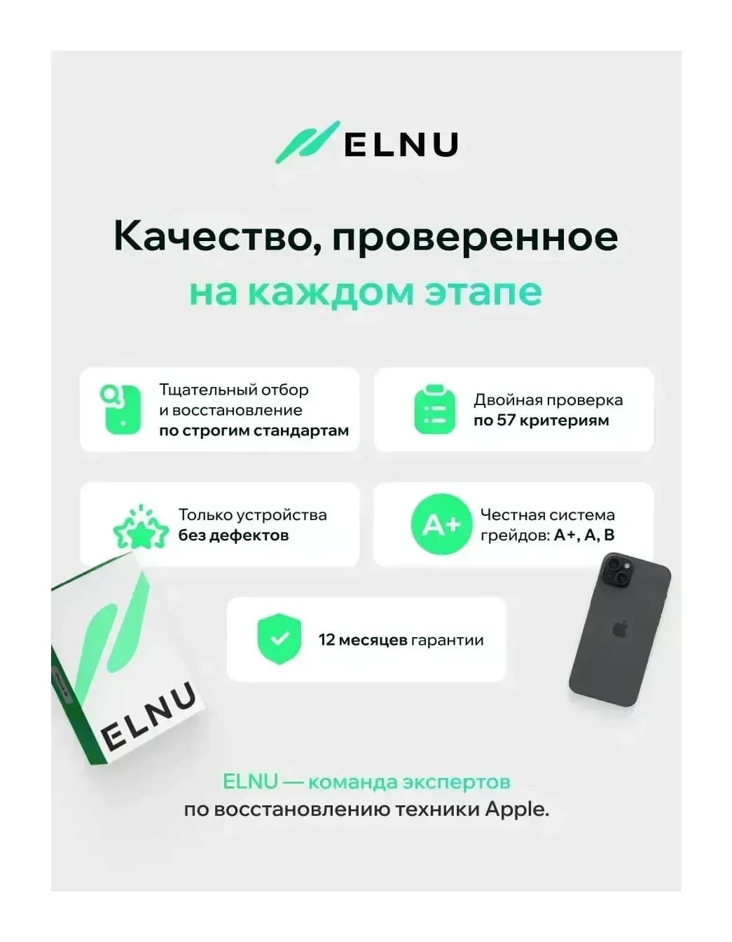 Смартфон восстановленный Apple iPhone 15 128GB ELNU Грейд A (черный)