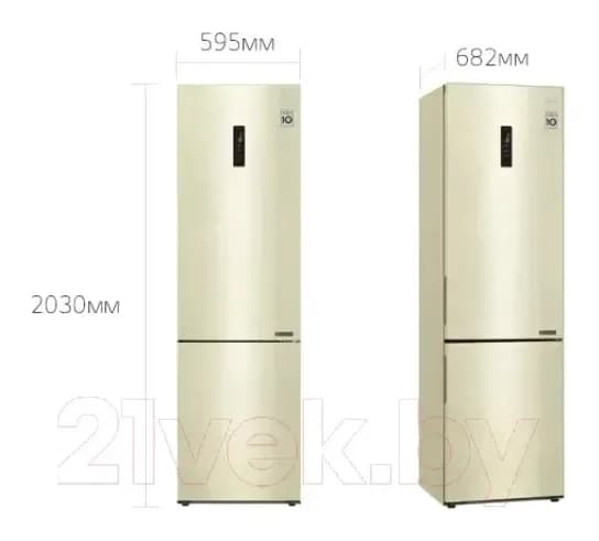 Холодильник с морозильником LG GA-B509CESL