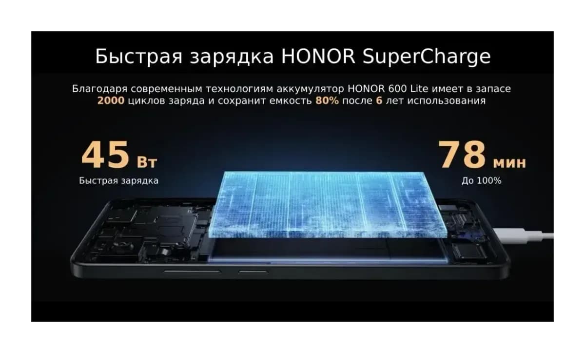 Смартфон HONOR 600 Lite 8GB/256GB (вельветовый черный)