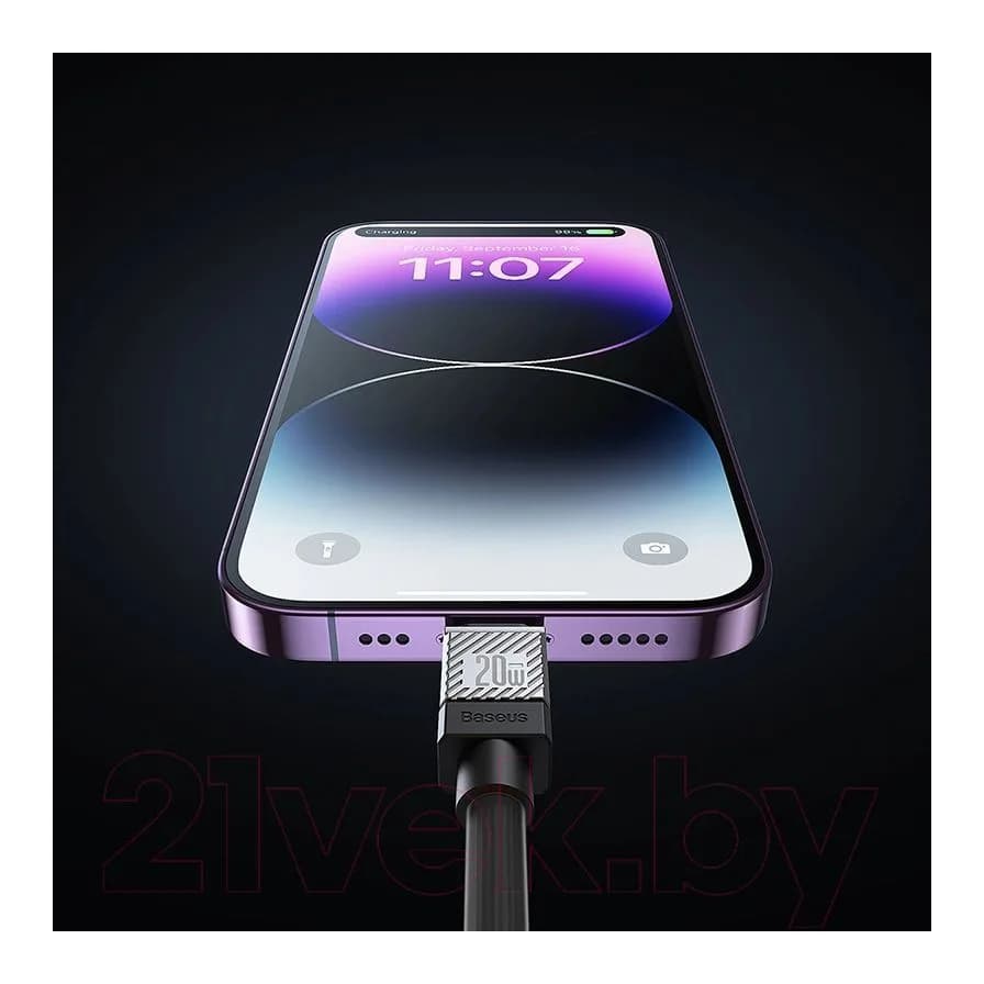 Зарядный кабель Baseus CoolPlay Type-C to iP 20W / CAKW000101 (2м, черный)