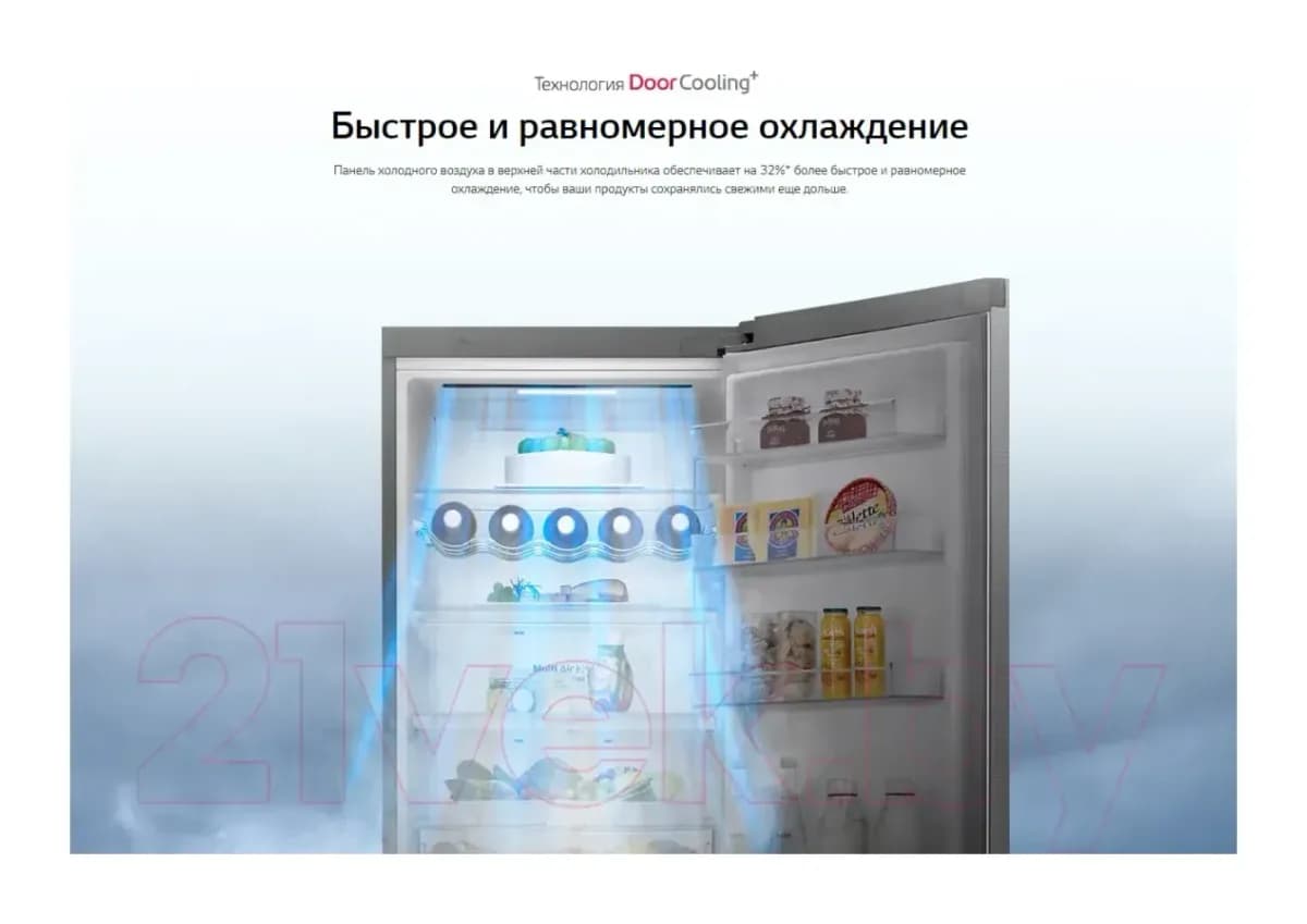 Холодильник с морозильником LG GA-B509CETL