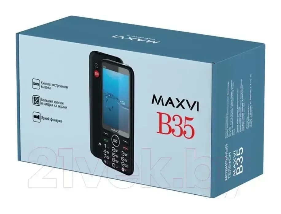 Мобильный телефон Maxvi B35 (синий+ЗУ)
