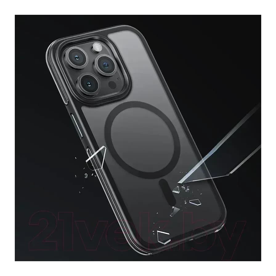 Чехол-накладка Hoco AS5 для iPhone 15 Pro магнитный противоударный (черный)