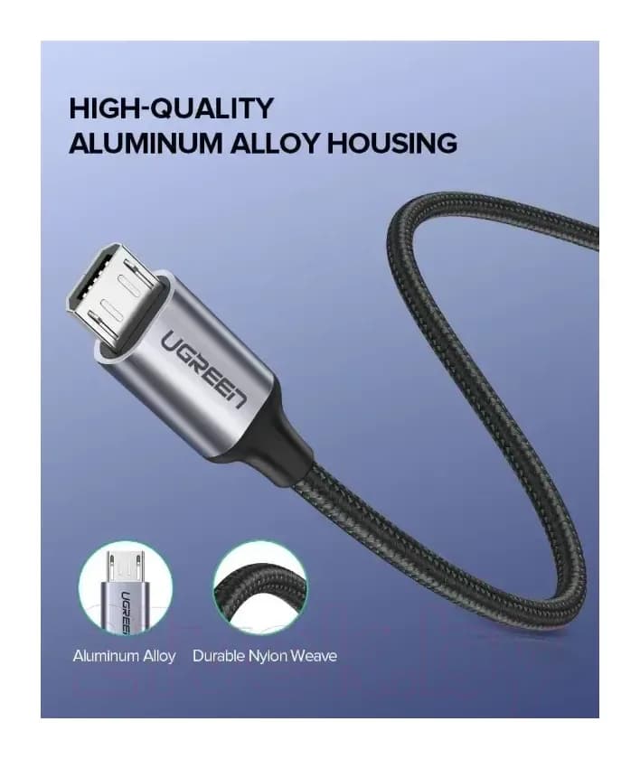 Зарядный кабель Ugreen US290 / 60146 (1м, черный)