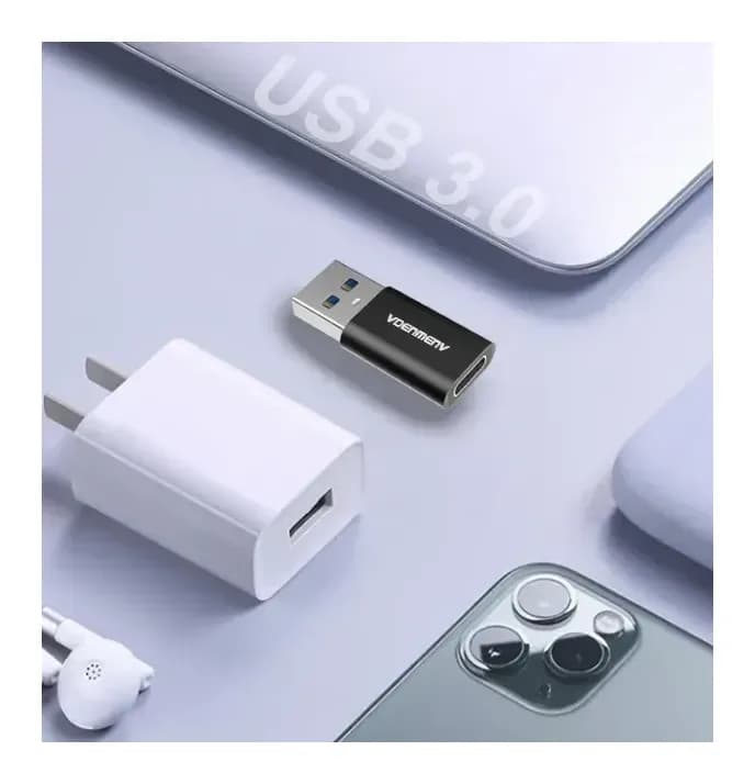 Адаптер VDENMENV DU13 USB 3.0 - Type-C (черный)
