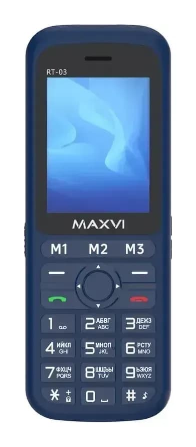 Мобильный телефон Maxvi RT-03 с док-станцией (синий)