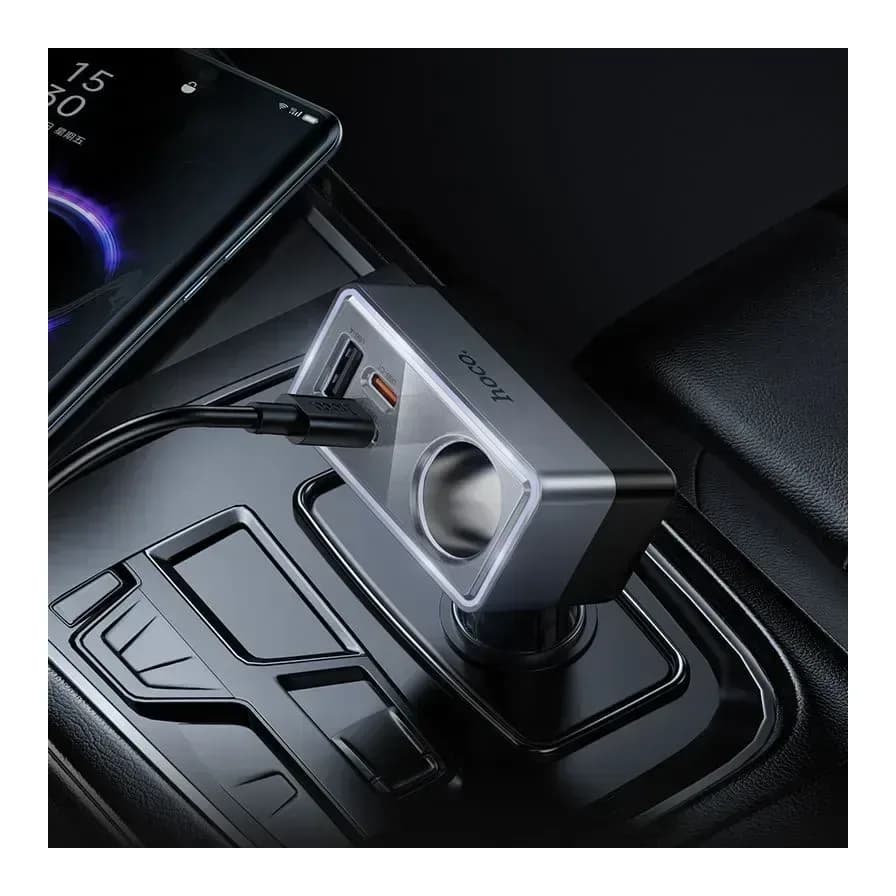Автомобильное зарядное устройство Hoco Z65A Smart (черный)