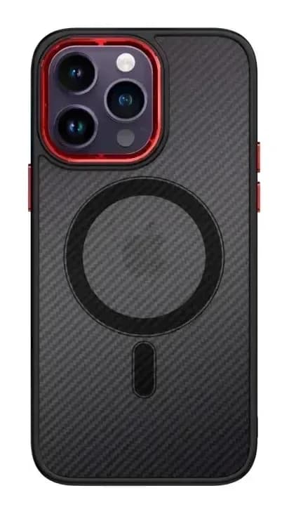 Чехол-накладка Bingo Metal Magnetic Carbon для Apple iPhone 15 (красный)