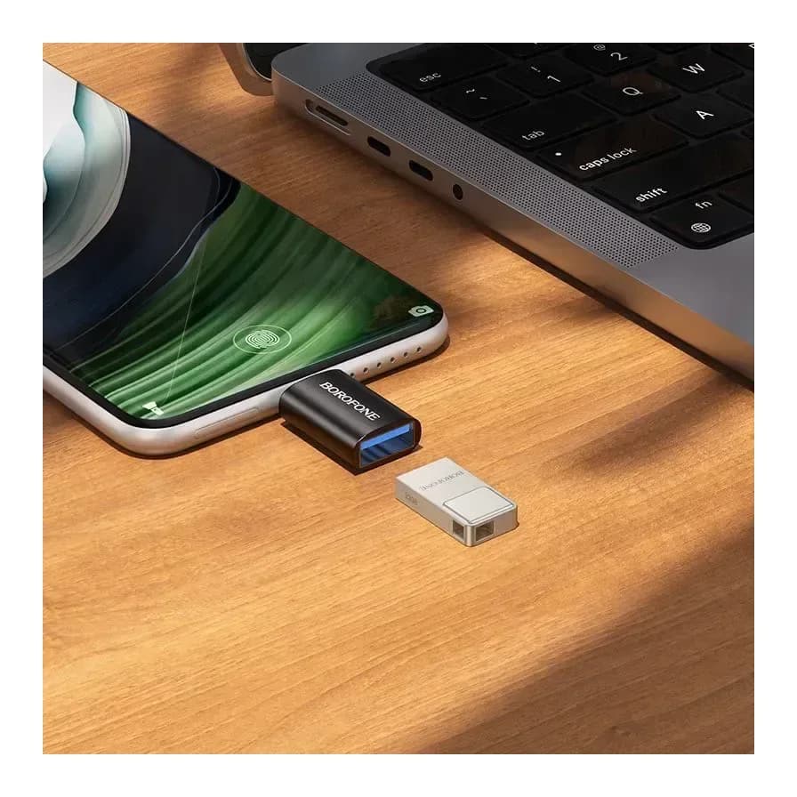 Адаптер Borofone BV26C Type-C-USB 3.0 (черный)