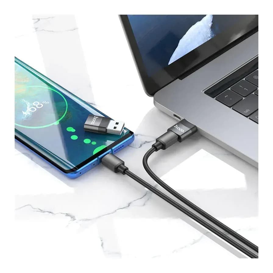 Адаптер Hoco UA17 USB 2.0 - Type-C (черный)