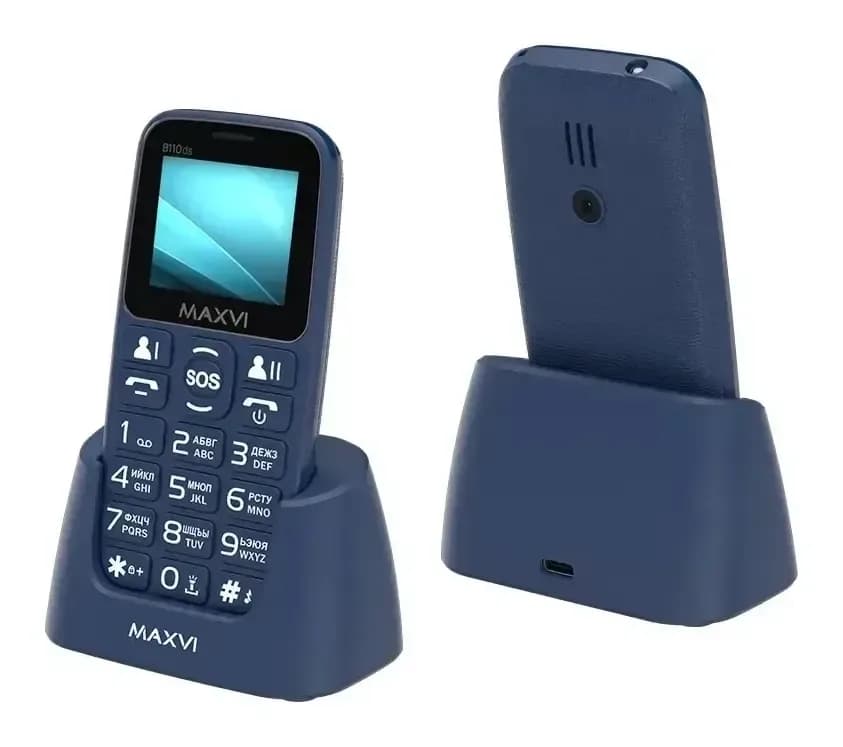 Мобильный телефон Maxvi B110ds (синий+ЗУ)