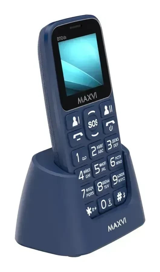 Мобильный телефон Maxvi B110ds (синий+ЗУ)