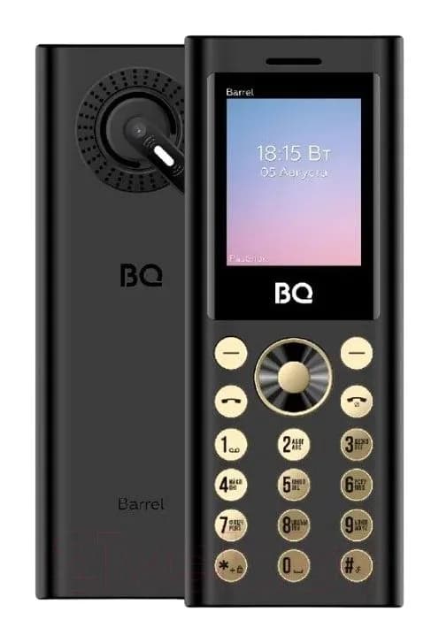 Мобильный телефон BQ 1858 Barrel (черный/золото)
