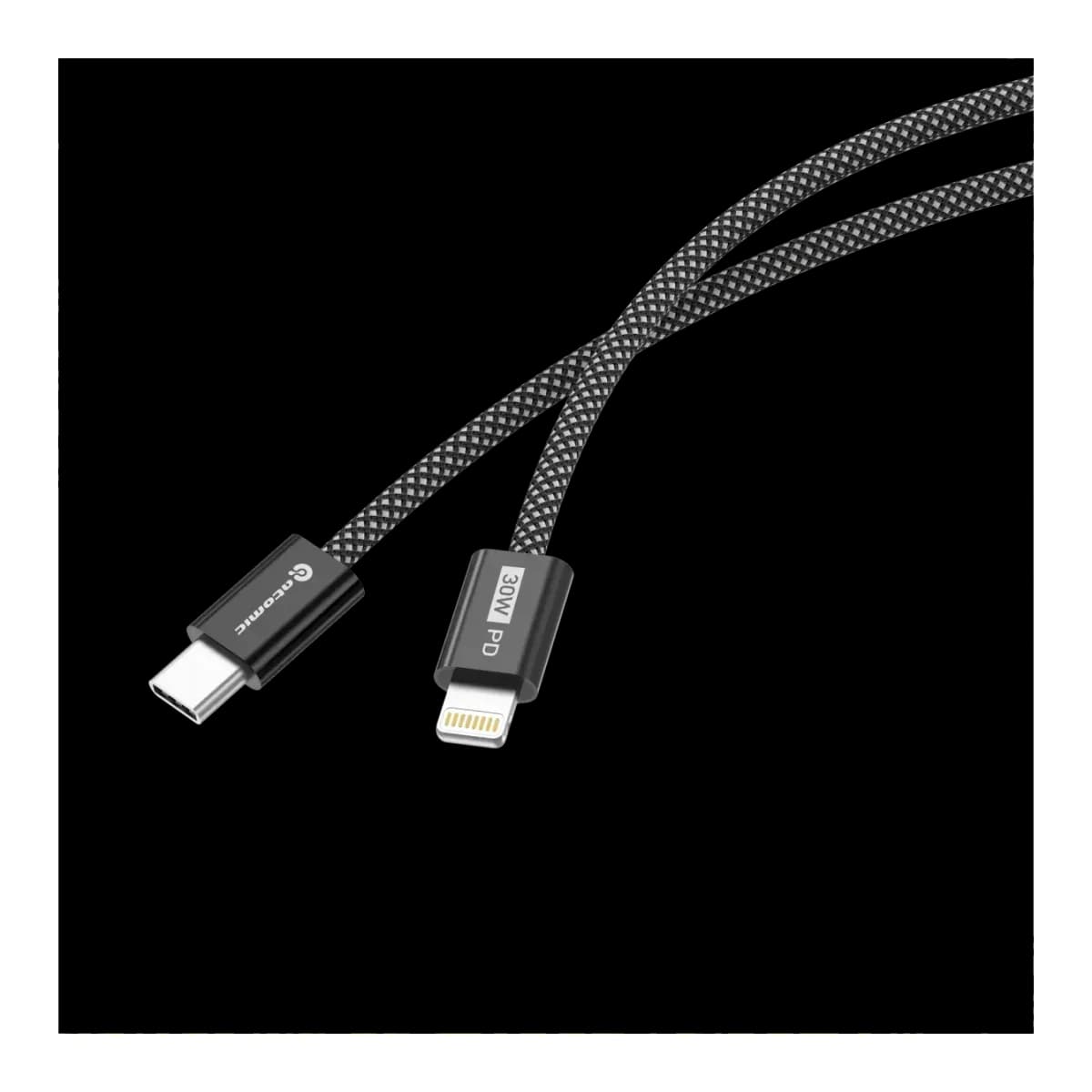 Зарядный кабель Atomic Real USB-C-Lightning PD 30W / 30.407 (1.5м, черный)