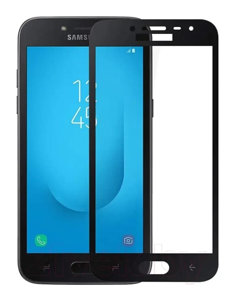 Защитное стекло для телефона Case Full Screen для Galaxy J4 (черный глянец)
