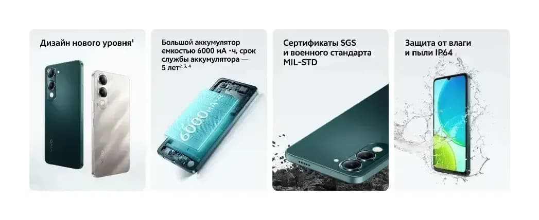 Смартфон Vivo Y04s 6GB/256GB (малахитовый черный)