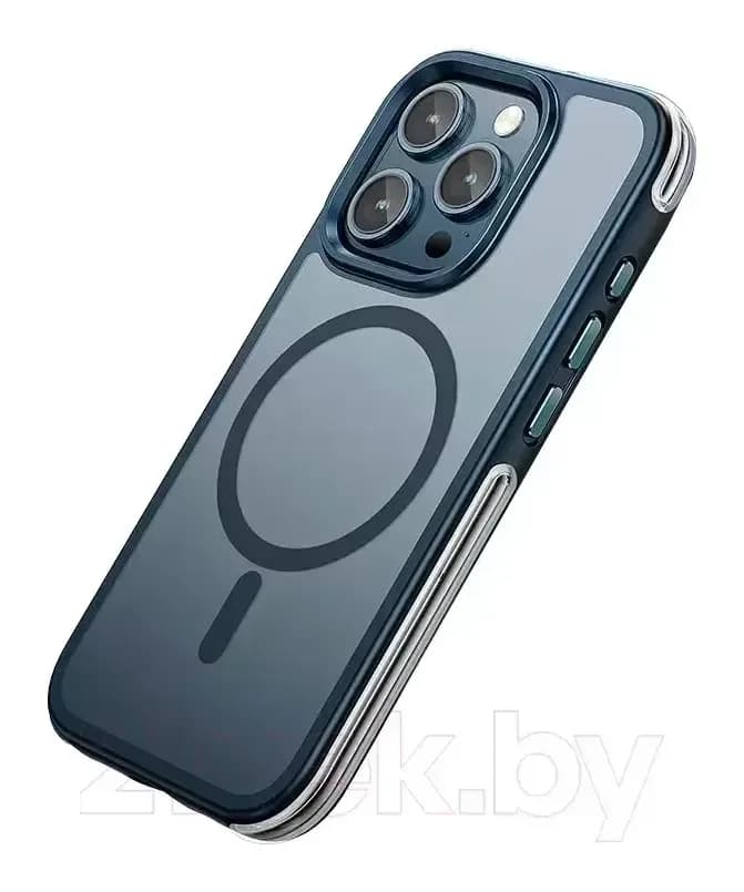 Чехол-накладка Hoco AS5 для iPhone 15 Pro Max магнитный противоударный (синий)