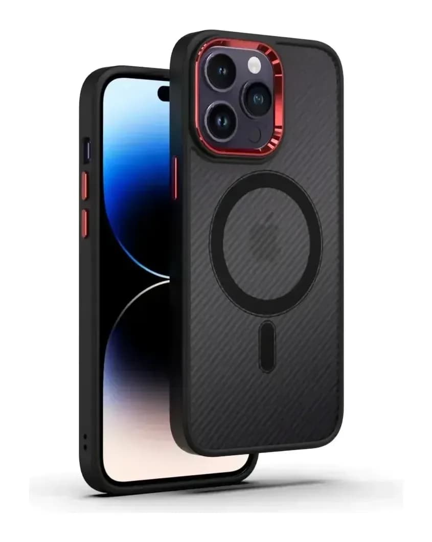 Чехол-накладка Bingo Metal Magnetic Carbon для Apple iPhone 15 (красный)