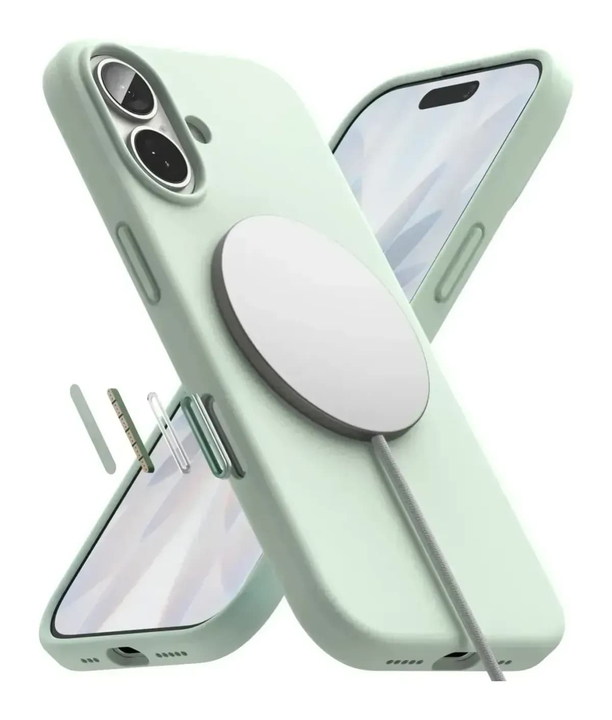 Чехол-накладка Ringke Silicone Magnetic для iPhone 17 (Soft Mint)