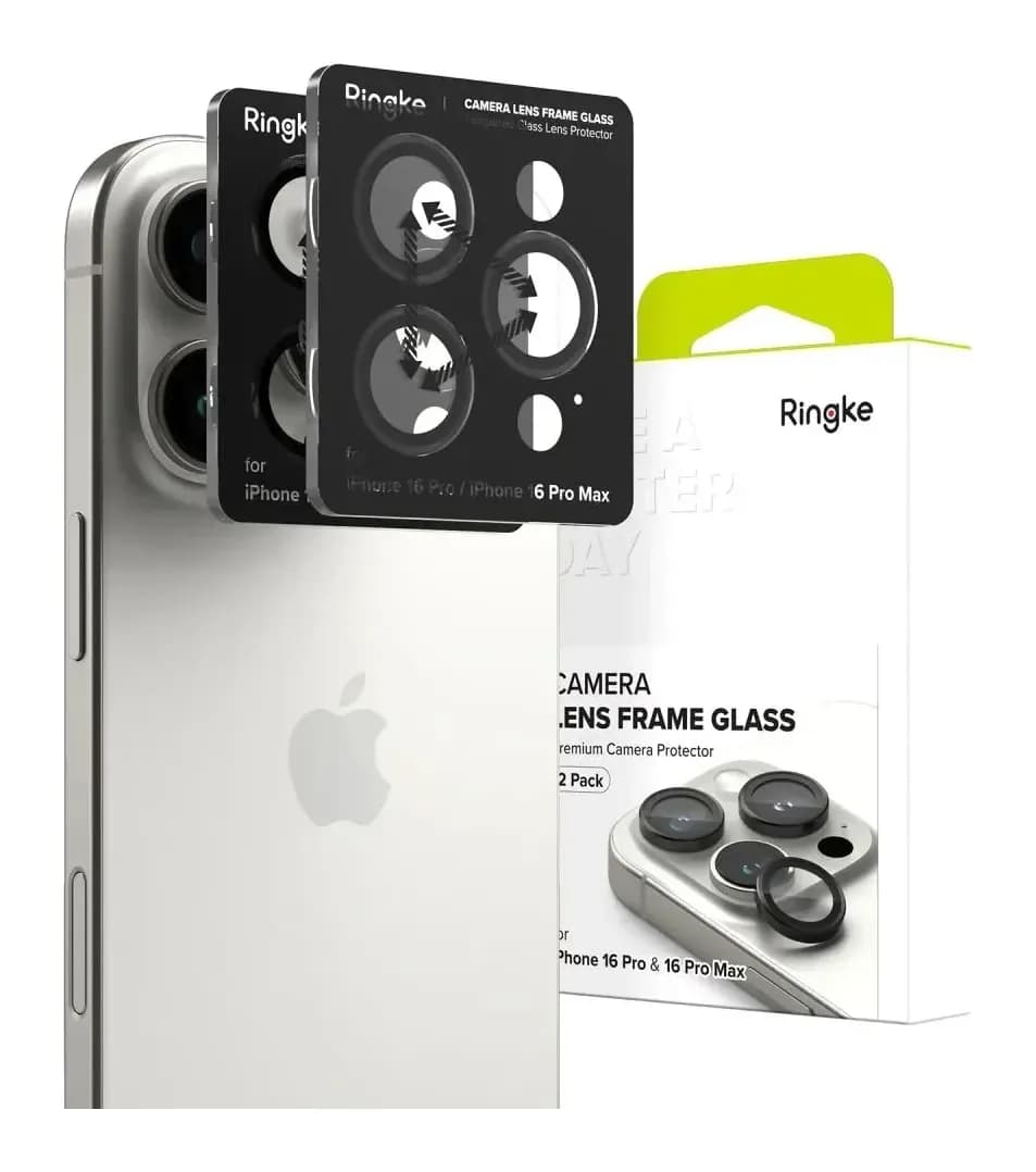 Защитное стекло для камеры телефона Ringke Camera Frame Protector для iPhone 16 Pro/16 Pro Max (2шт, черный)