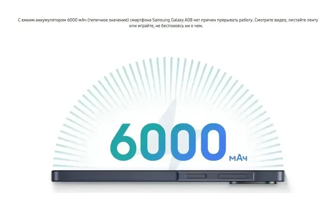 Смартфон Samsung Galaxy A08 4GB/128GB (серебристый)