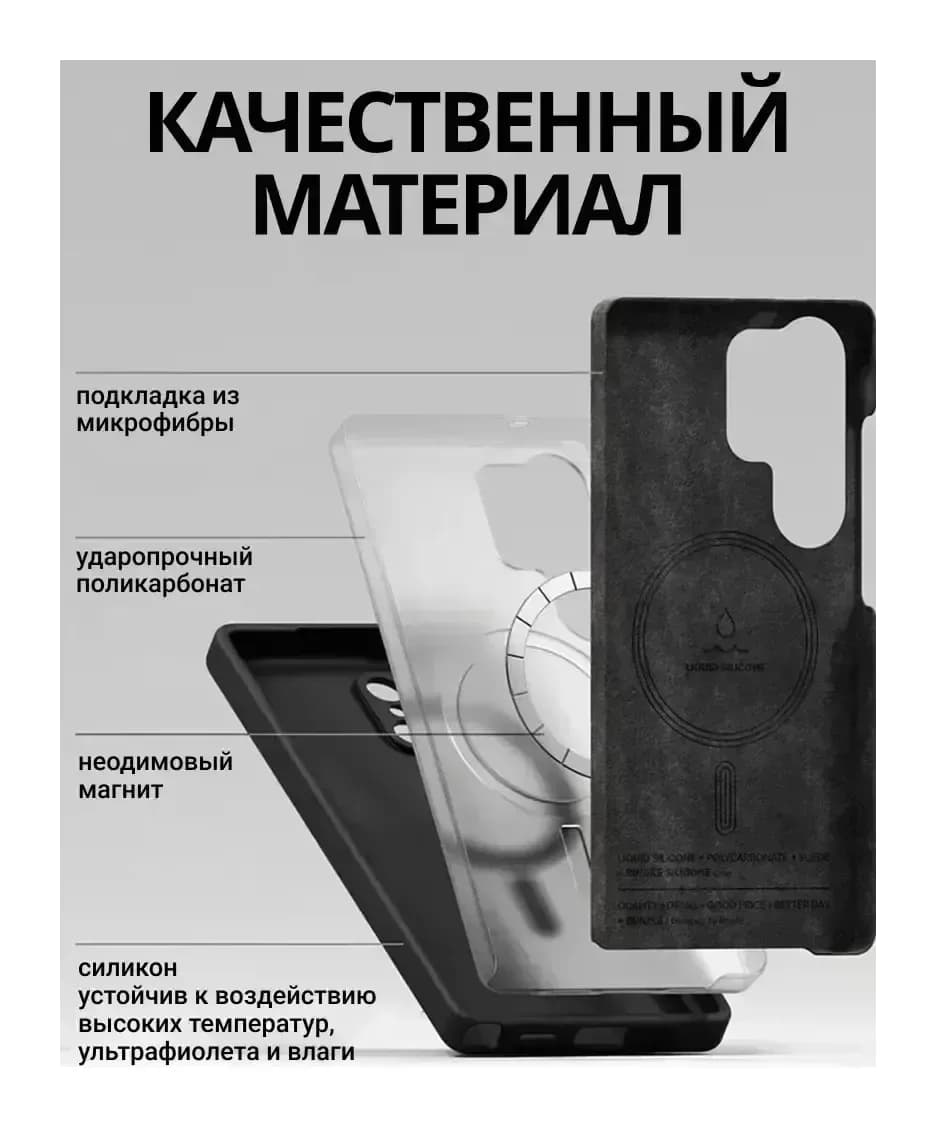 Чехол-накладка Ringke Silicone Magnetic Для Galaxy S25 Ultra (черный)