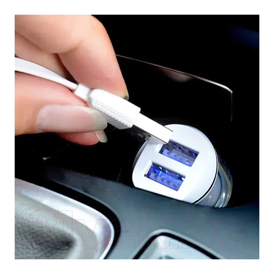 Автомобильное зарядное устройство Hoco Z1 Double Ported Car Charger (белый)