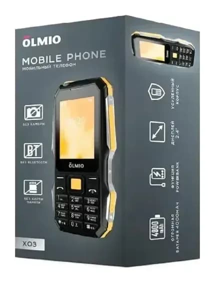 Мобильный телефон Olmio X03 (черный/оранжевый)