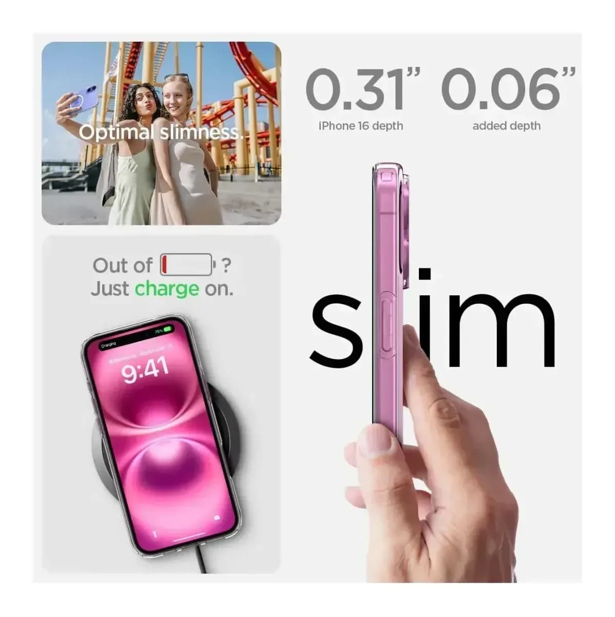Чехол-накладка Spigen Liquid Crystal Mag Magsafe для iPhone 16 / ACS08390 (Clear)