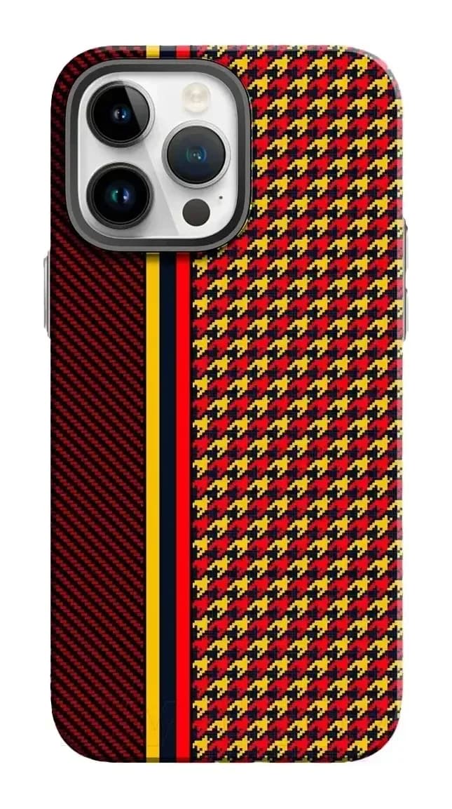 Чехол-накладка Luxo Престижные ромбы J247 для iPhone 13 Pro (коричневый/золото)