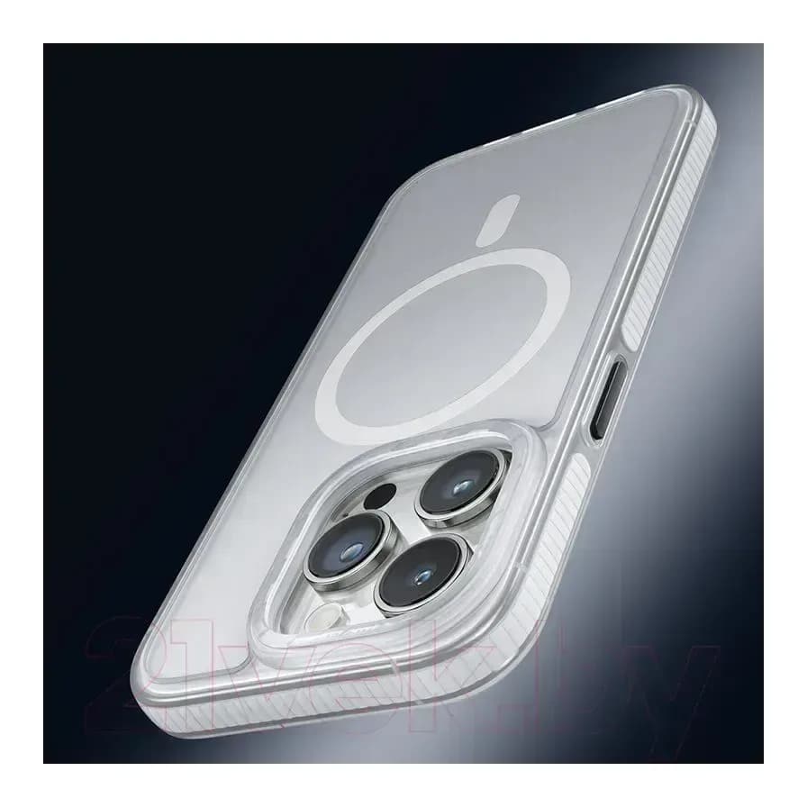 Чехол-накладка Hoco AS2 для iPhone 15 Pro Max магнитный противоударный (белый)