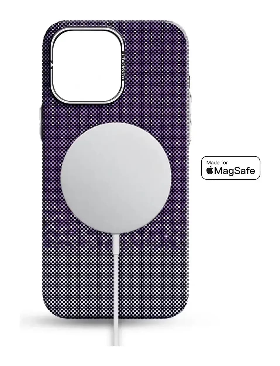 Чехол-накладка Luxo С MagSafe Карбоновый дождь LF76 для Apple iPhone 15 Pro (фиолетовый)