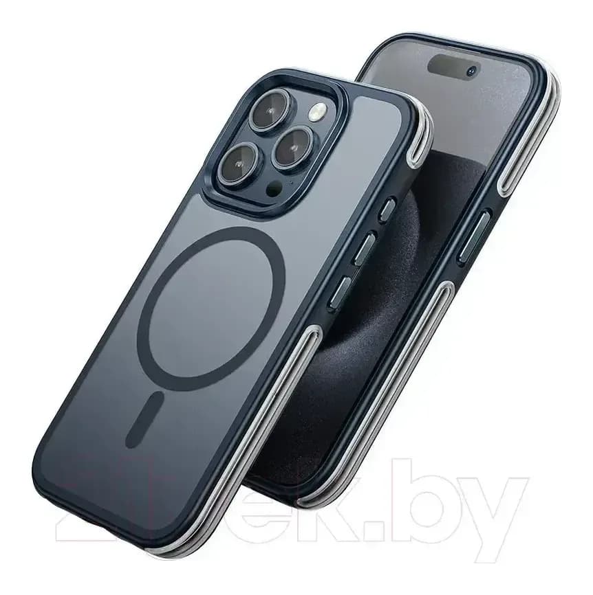 Чехол-накладка Hoco AS5 для iPhone 15 Pro Max магнитный противоударный (синий)
