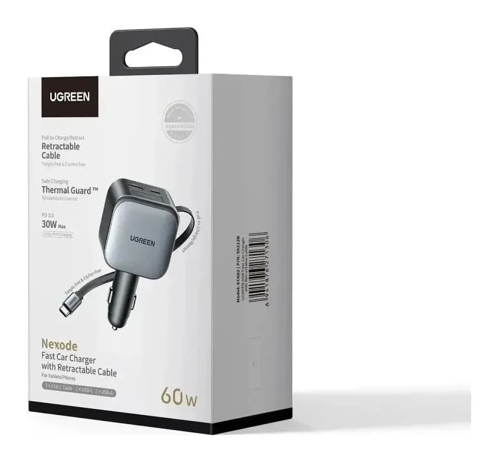Автомобильное зарядное устройство Ugreen EC602 / 55212B (серый)