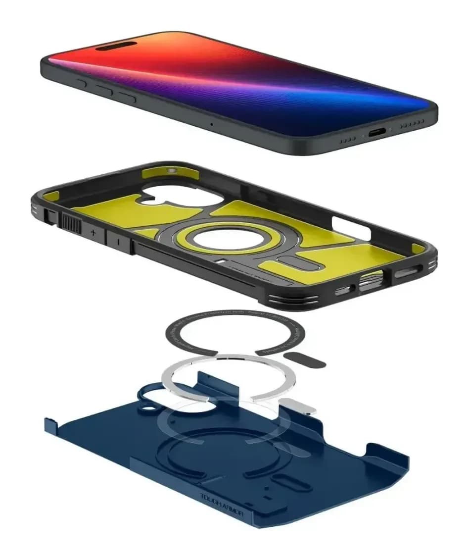 Чехол-накладка Spigen Tough Armor Mag Magsafe для iPhone 16 / ACS08217 (Navy Blue)