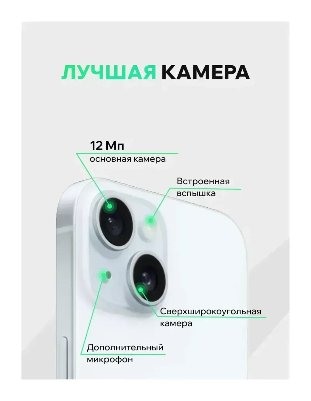 Смартфон восстановленный Apple iPhone 15 128GB ELNU Грейд A (голубой)