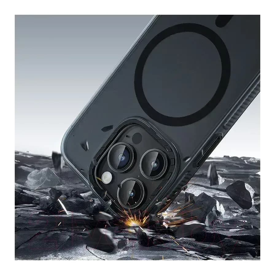 Чехол-накладка Hoco AS2 для iPhone 15 Pro Max магнитный противоударный (черный)