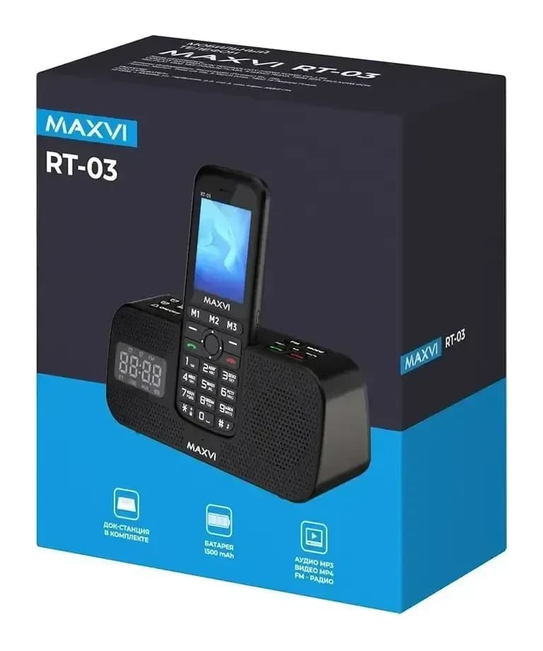 Мобильный телефон Maxvi RT-03 с док-станцией (синий)