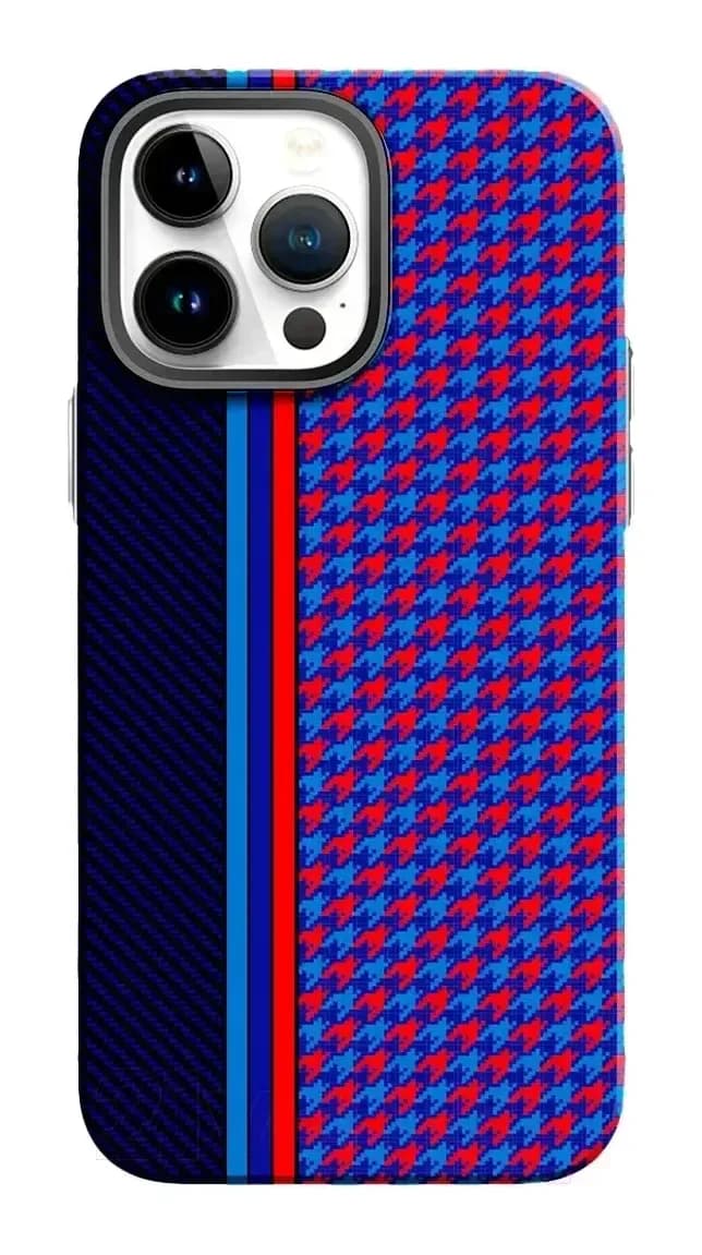 Чехол-накладка Luxo Престижные ромбы J246 для iPhone 13 Pro (черный/фиолетовый)