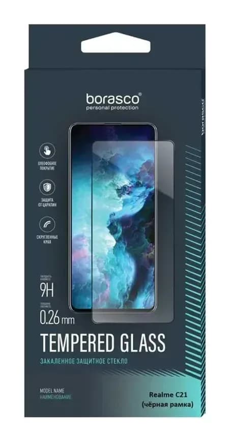 Защитное стекло для телефона BoraSCO Для Realme C21 гибридная / 40035