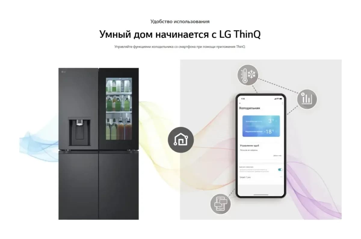 Холодильник с морозильником LG GC-X24FFCBB