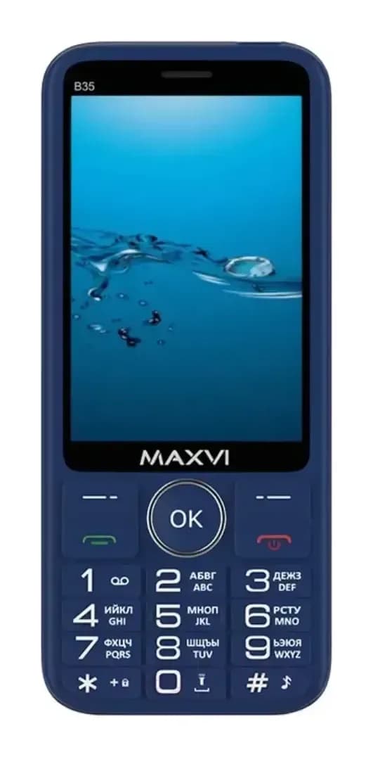 Мобильный телефон Maxvi B35 (синий+ЗУ)