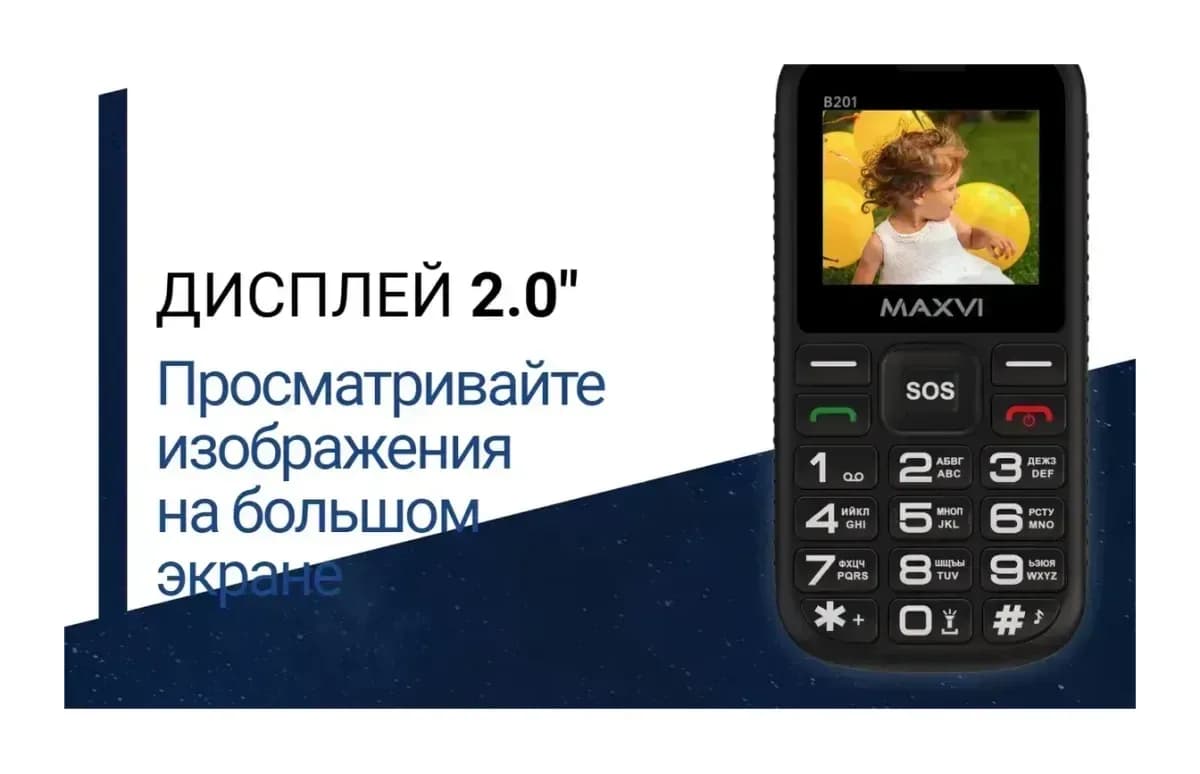 Мобильный телефон Maxvi B201 (черный)