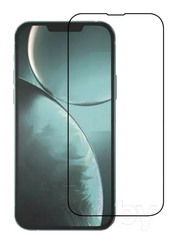 Защитное стекло для телефона Case 3D для iPhone 14 (черный глянец)
