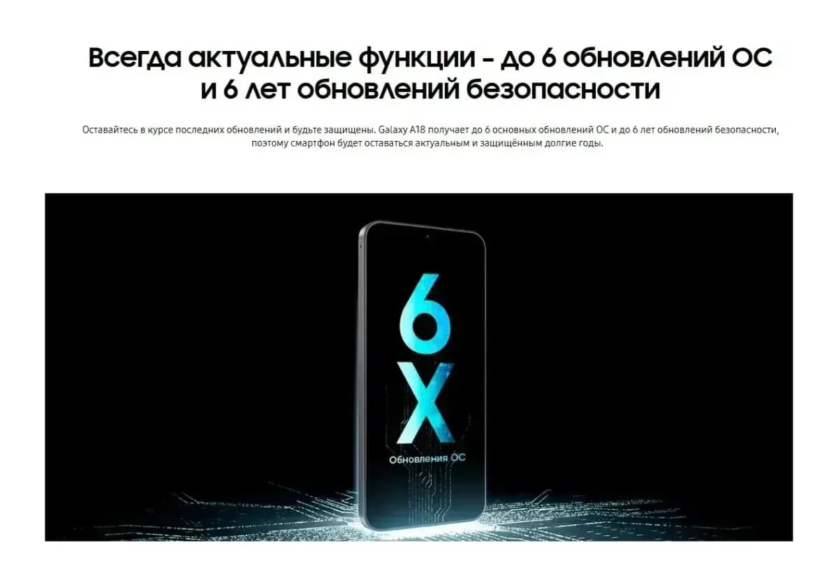 Смартфон Samsung Galaxy A18 4GB/128GB (черный)