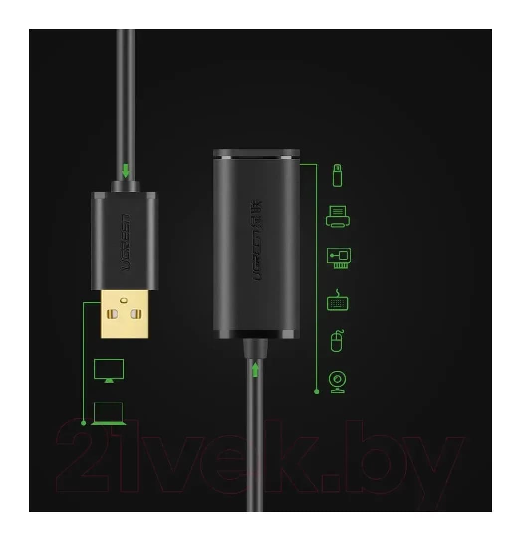 Кабель Ugreen US121 / 10319 (5м, черный)