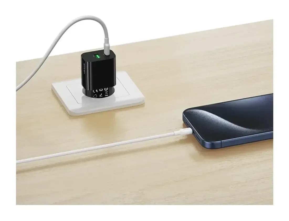 Адаптер питания сетевой Usams T65 33W A+C Dual-Port Fast Charger / CC317TC01 (черный)